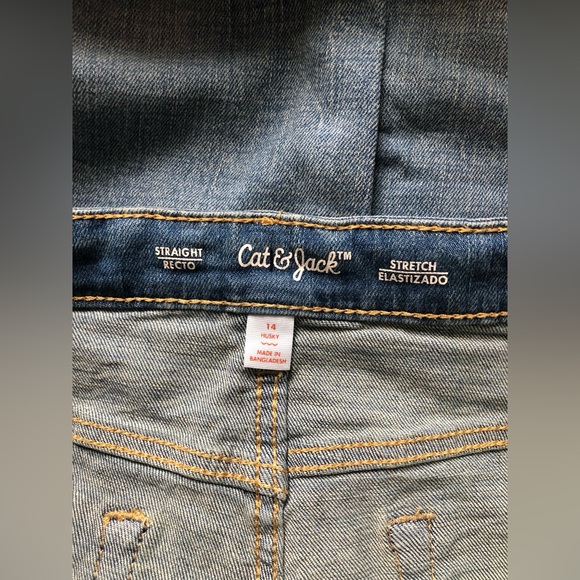 NEW Cat Jack Straight 14 Husky Stretch Blue Denim Jeans Size 14 - Picture 9 of 11